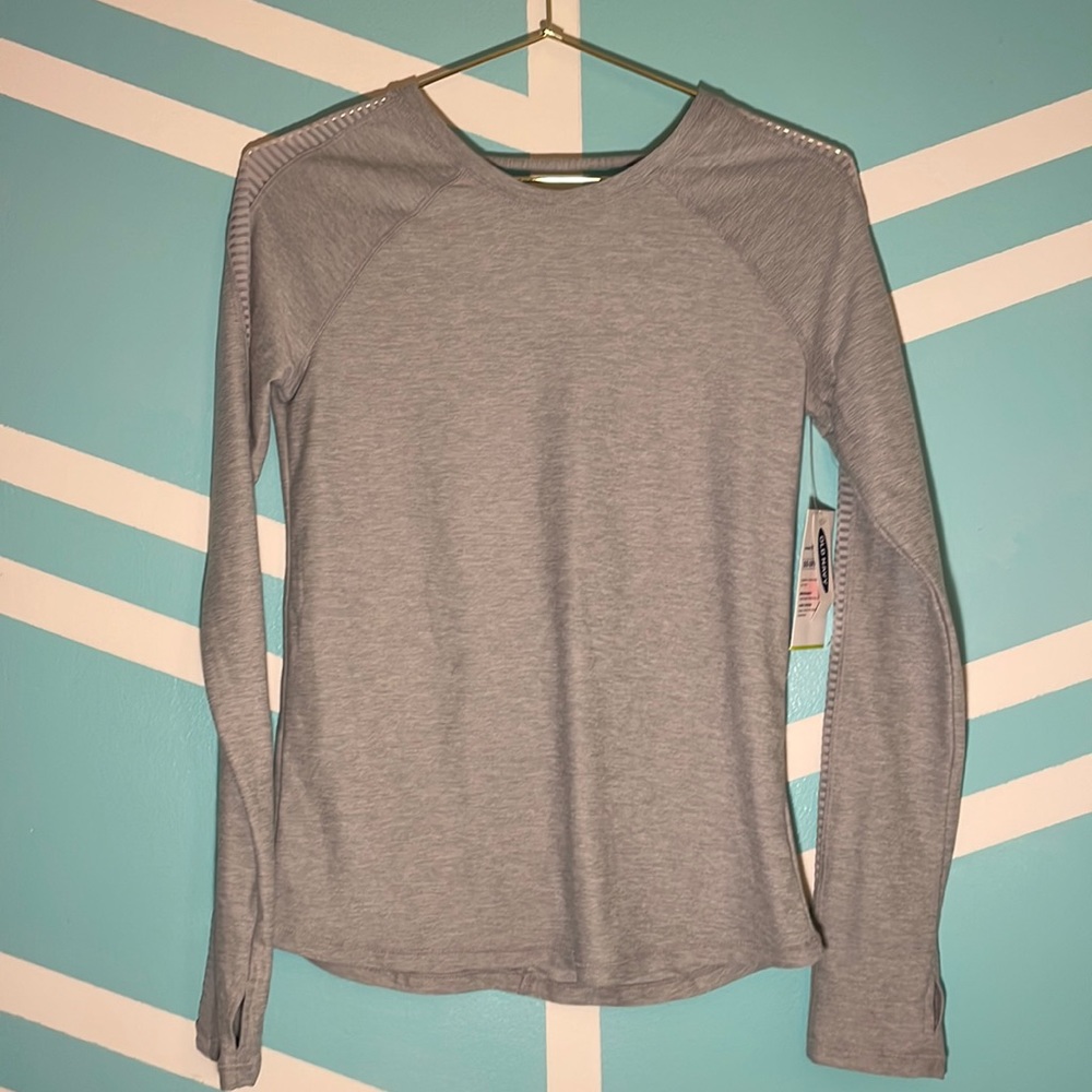 Old Navy Active gray long sleeve shirt with mesh detailed sleeves